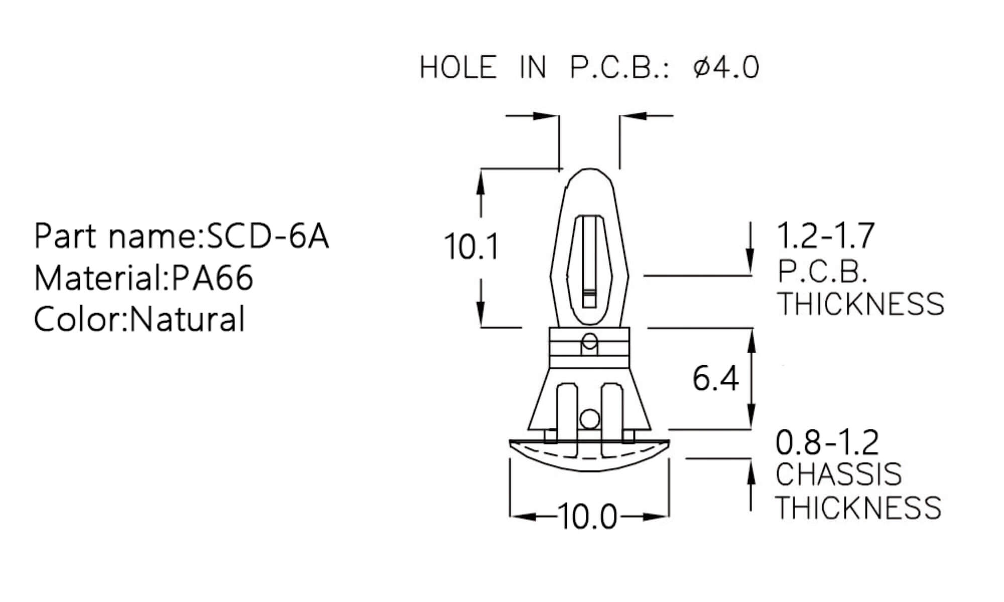  PCB Standoff SCD-6A